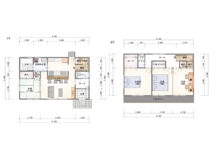 家事動線の良い4LDK　ZEH仕様の2階建て